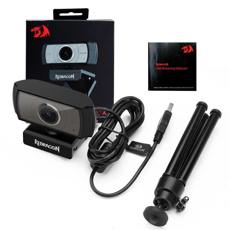 Webcam, Redragon GW900, 1080p, 30FPS, Microfone Embutido, Com Tripé - Honor Tech